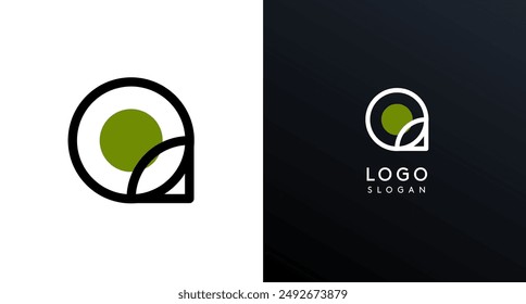 Letter Q modern logo featuring geometric shapes, circle and lines. Abstract minimalist logotype for Japanese restaurant branding, tech companies, creative business identities. Vector illustration