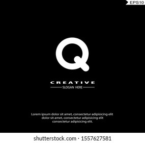 Letter Q modern Logo icon monogram design. Vector graphic design template element. black background.