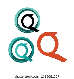 Letter Q modern shape logo concept design stock illustration