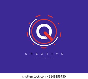 Letter Q Modern Techno Circle Logotype