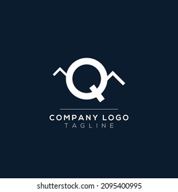 Letter Q monogram alphabet with the mountain peak. Mountain Logo sign symbol. Modern vector logo design for the business, and company identity.