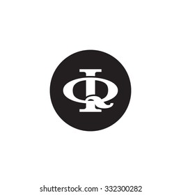 letter Q and I monogram circle logo