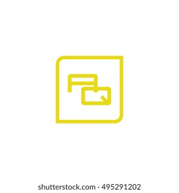 The letter A and Q Monogram With Frame Square. Logo Design Template Yellow