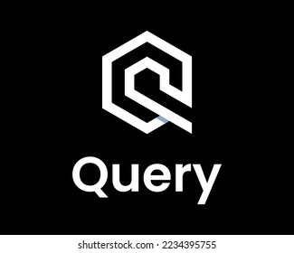 Letter Q Monogram Hexagon Cube Box Block Shape Geometric Modern Shadow Line Icon Vector Logo Design