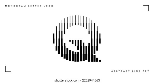 Letra de la línea abstracta q logotipo en monograma