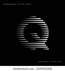 Letter Q Monogram Logo Icon Geometric Horizontal Motion Speed Lines