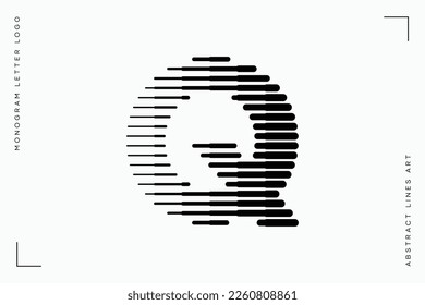 Letter Q Monogram Logo Icon Geometric Horizontal Motion Stripe Lines