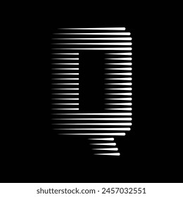 Letter Q Monogram Logo Icon Geometric Horizontal Motion Speed Lines