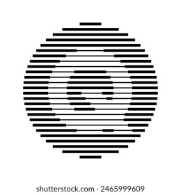Icono de símbolo de semitonos de raya de ilusión óptica Abstractas de línea circular con logotipo de letra alfabética Q