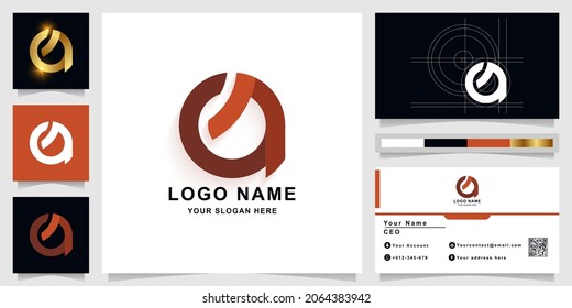 Letter a or Q monogram logo template with business card design