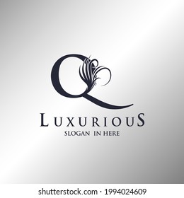 Letter Q Monogram Luxury Ornate Decorative Elegance Logo Template.