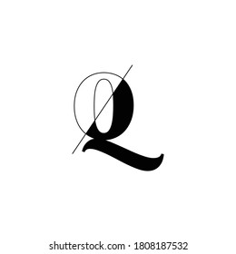 Letter-Q-Monogramm mit Slicen-Effekt