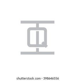 letter I and Q monogram square shape logo gray