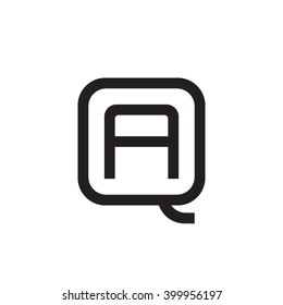 letter Q and A monogram square shape logo black