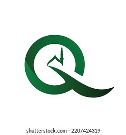 Letter Q mosque logo design for company