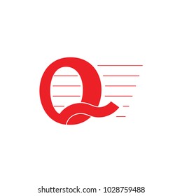 letter q motion run design logo vector