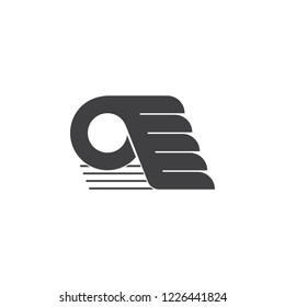 letter q motion wing logo vector