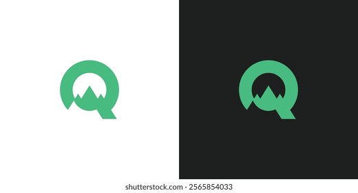 Letter Q with Mountain or Hill Logo Design