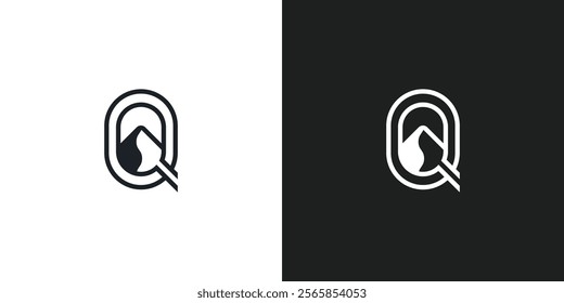 Letter Q with Mountain or Hill Logo Design