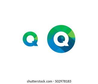 Letter Q Multiply Colorful Shadow Logo Design Template