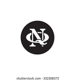 letter Q and N monogram circle logo