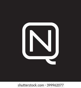 letter Q and N monogram square shape logo white black background