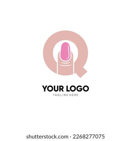 Letter Q Nail Art Logo Design Vektorsymbol Grafik Emblem Illustration