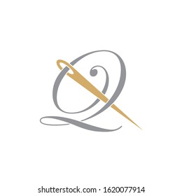 Letter Q With Needle Logo Design Template