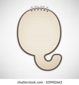 Letter Q Notebook Vector