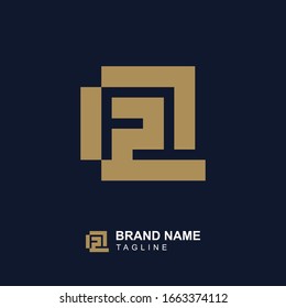 Diseño de logotipos monográficos de letras Q y número 2