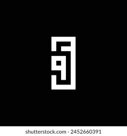 letter q number 3 square geometric symbol simple logo vector