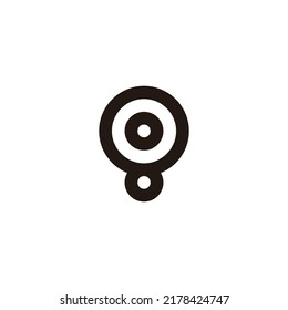Letter Q number 8, circle geometric symbol simple logo vector