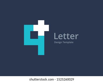 Letter Q or number 9 cross plus medical logo icon design template elements