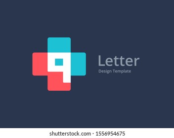 Letter Q or number 9 cross plus medical logo icon design template elements