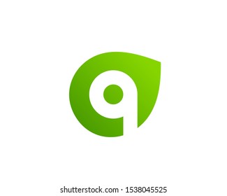 Letter Q or number 9 eco leaves logo icon design template elements