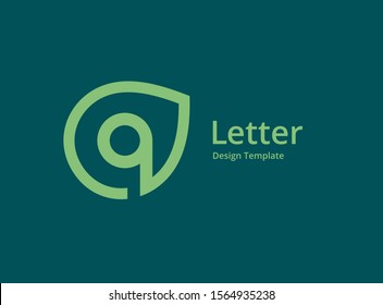 Letter Q or number 9 eco leaves logo icon design template elements