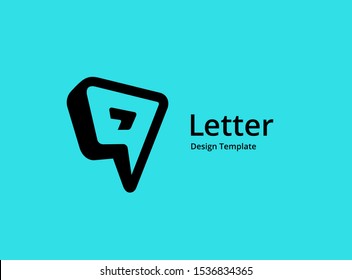 Letter Q or number 9 speech bubble logo icon design template elements