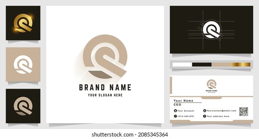 Letter Q or O monogram logo with business card design