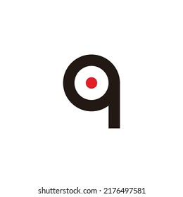 Letra q off, símbolo geométrico círculo simple vector logo