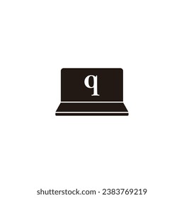 Letter q on the computer geometric symbol simple logo vector