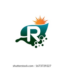 Letter Q on leaf concept logo or symbol template design