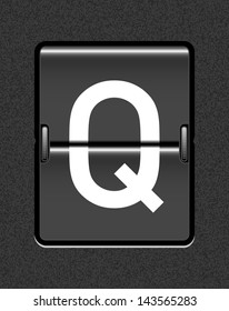 Letter Q on a mechanical timetable