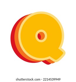Letter Q Orange, vector illustration