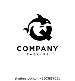 Letter Q Orca Logo icon vector