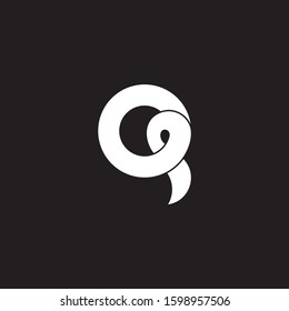 letter q overlapping ribbon simple design logo vector