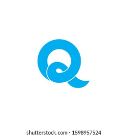 letter q overlapping wavy 3d design symbol logo vector