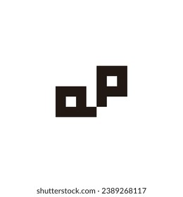 Letter Q P square geometric symbol simple logo vector