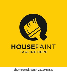 Letter Q Paint Brush Logo Design Template Inspiration, Vector Illustration.