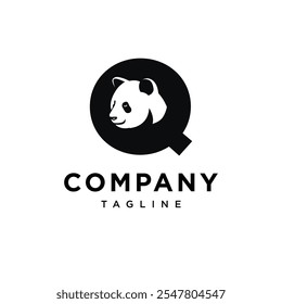 Letter Q Panda Logo Icon Vector