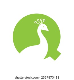 Letter Q Peacock Logo Design Vector Template